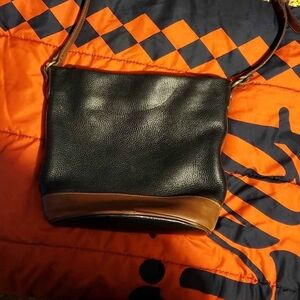 Coach Brown Leather Bag with Black Accents